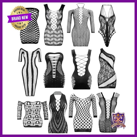 Fishnet Bodysuit Lingerie Set Free Size Sexy Nightwear